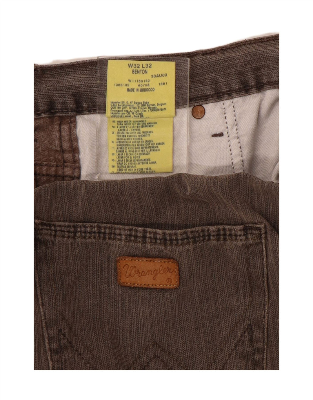 Pantaloni casual dritti Benton da uomo WRANGLER W32 L32 cotone grigio