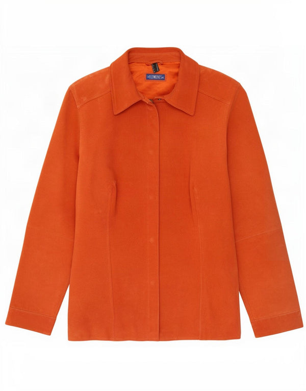 Giacca in pelle scamosciata da donna Elements UK 14 Large in pelle arancione