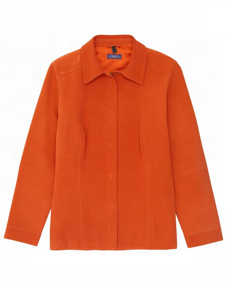 Giacca in pelle scamosciata da donna Elements UK 14 Large in pelle arancione