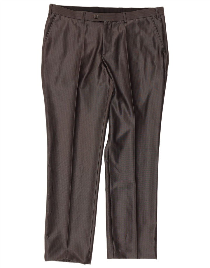 Abito da uomo 3 pezzi Angelo Litrico EU 54 2XL W38 L30 Gessato grigio classico