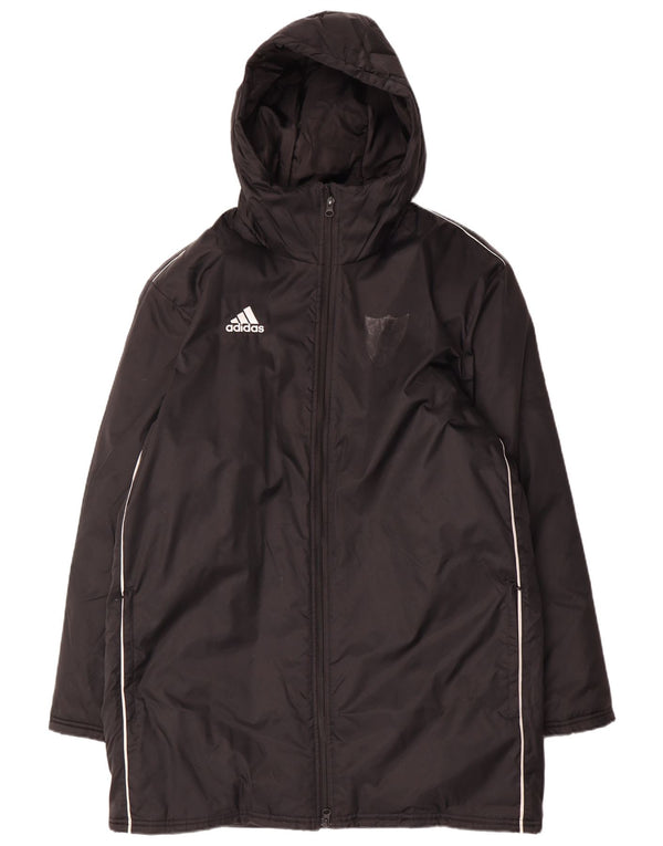 Adidas Mens Hooded Padded Coat UK 38 Medium Black Polyester