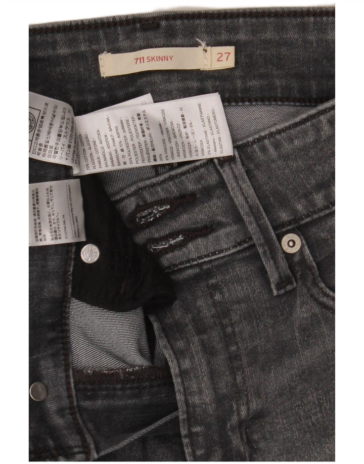 Jeans skinny Levi's 711 da donna W27 L28 cotone grigio