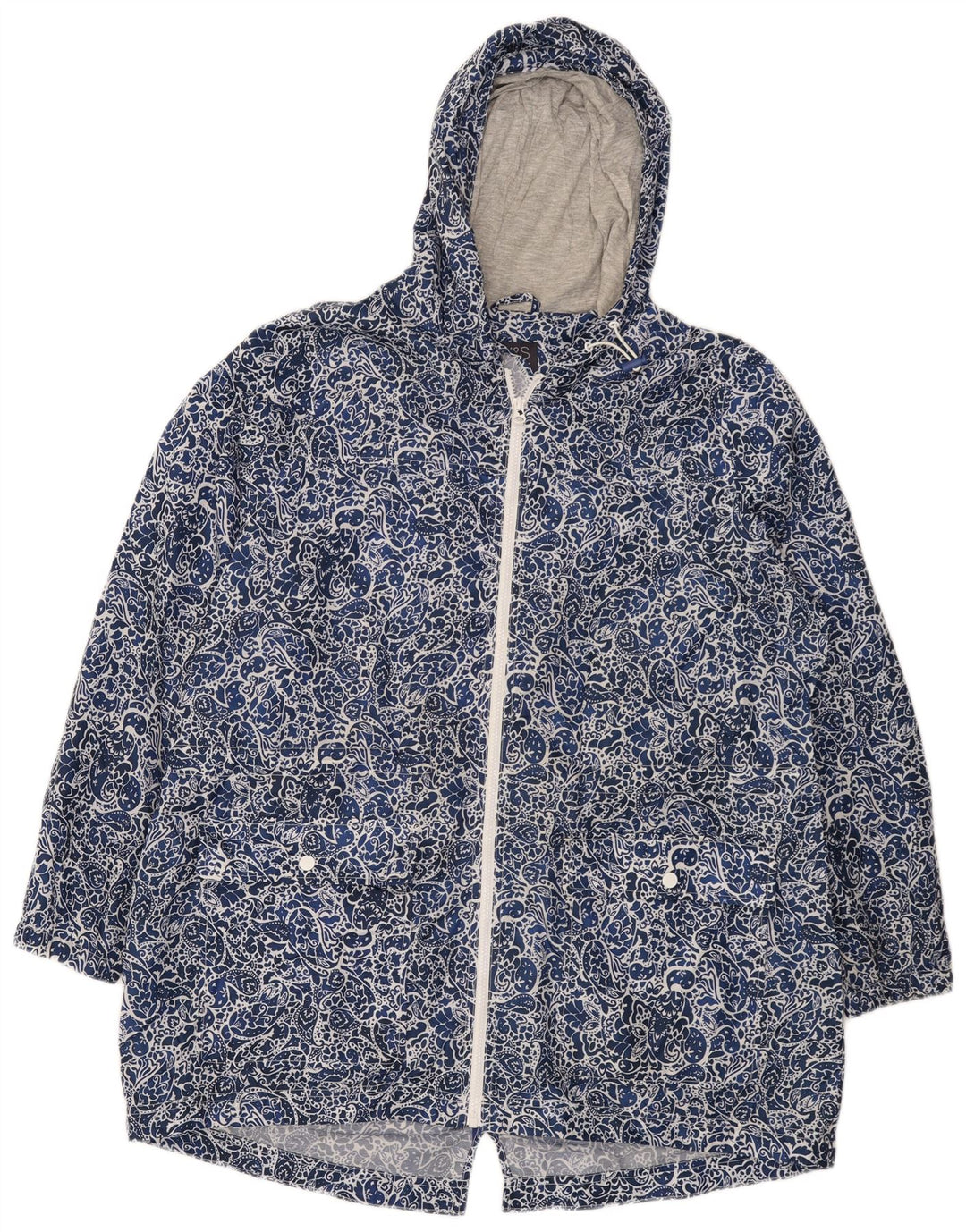 Giacca a vento con cappuccio da donna Marks & Spencer UK 16 Large Blue Paisley