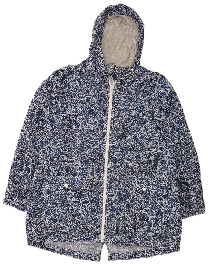 Giacca a vento con cappuccio da donna Marks & Spencer UK 16 Large Blue Paisley