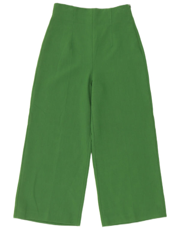 Pantaloni casual a gamba larga da donna Zara piccoli W26 L25 verdi