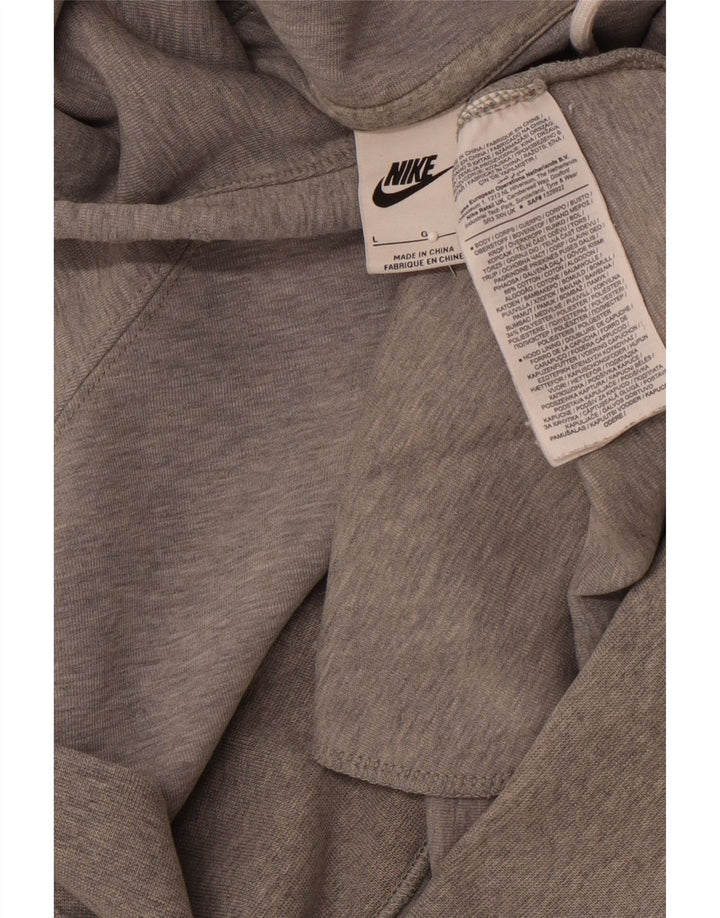 NIKE Felpa con cappuccio grafica da uomo grande in cotone grigio