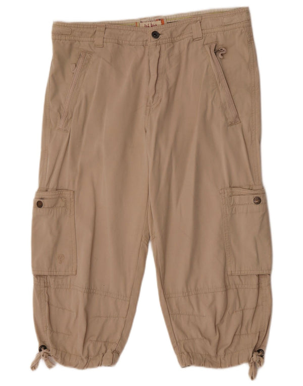 Pantaloncini bermuda cargo da donna Fat Face UK 12 medi W32 cotone beige