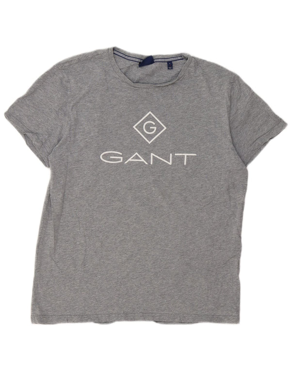 Gant T-shirt grafica da uomo Top grande in cotone grigio