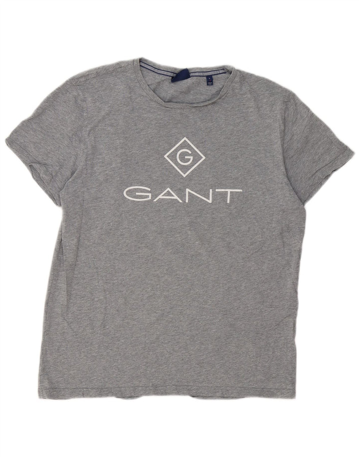 Gant T-shirt grafica da uomo Top grande in cotone grigio