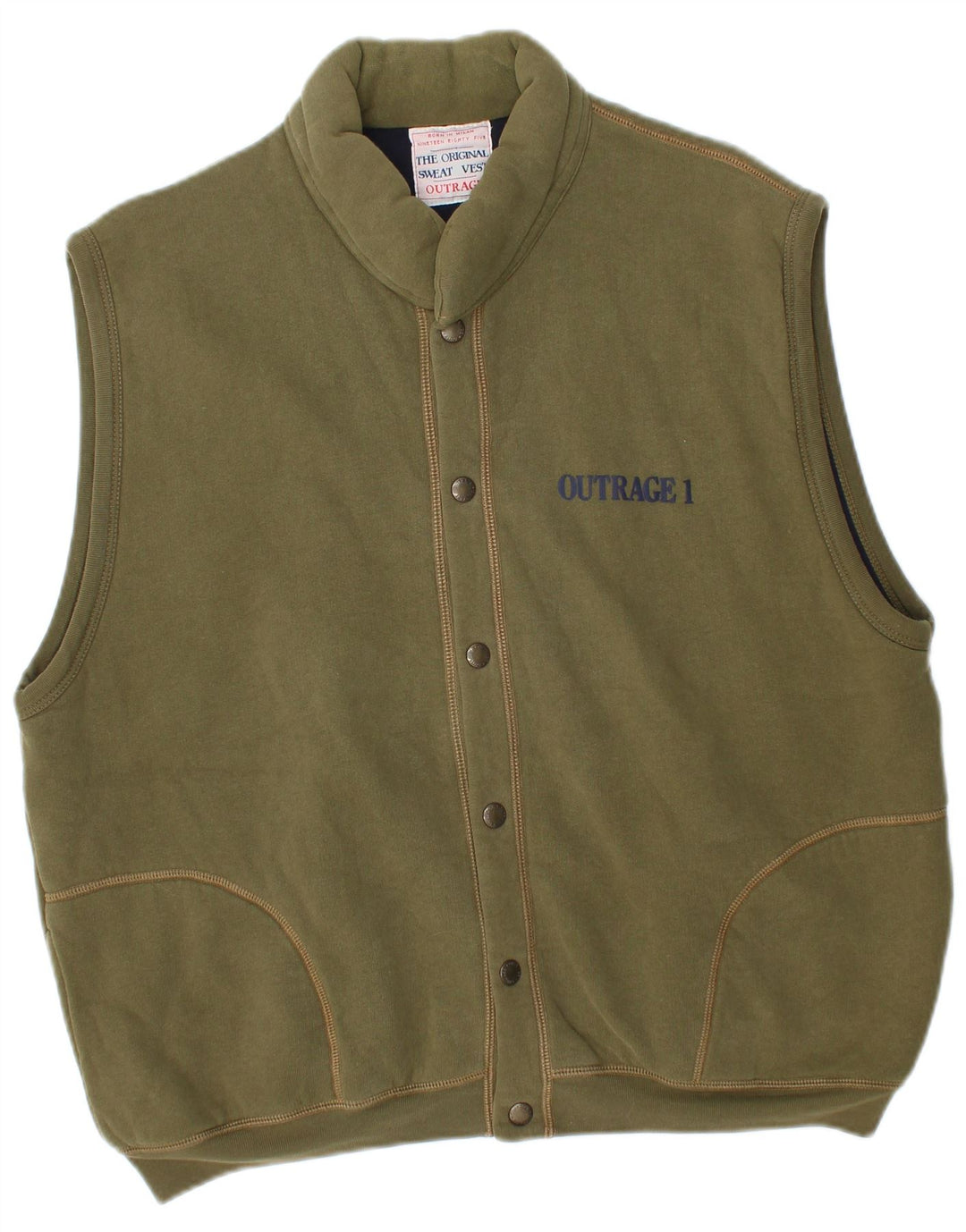Gilet grafico da uomo Outrage UK 40 grande kaki