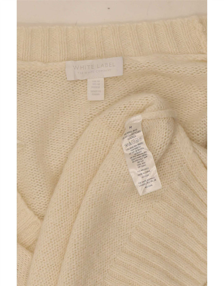 Maglione cardigan con etichetta da donna The White Company UK 14 Medium Off Lana