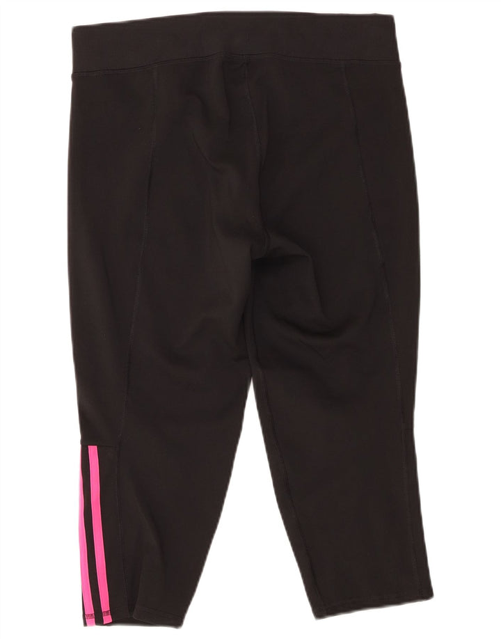 Pantaloni da tuta ADIDAS Capri da donna UK 16/18 Large Nero Poliestere