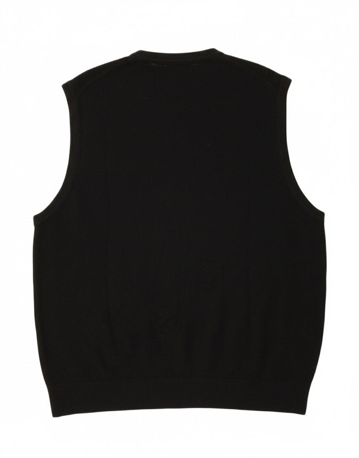 DOCKERS Mens Vest Tank Top 2XL Black Acrylic