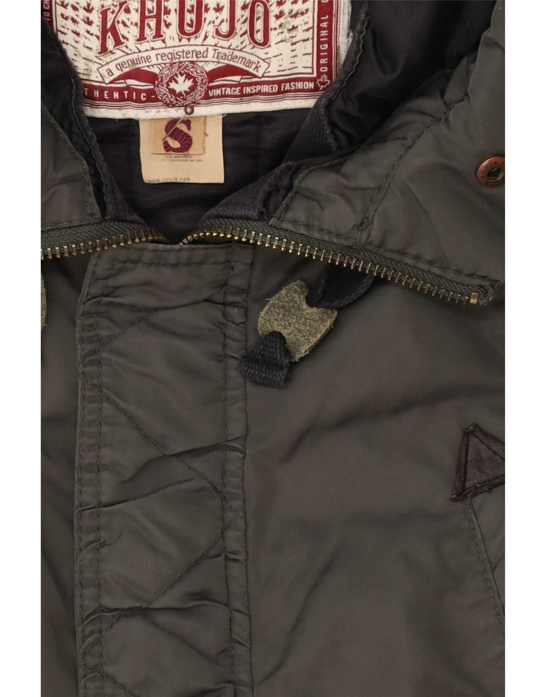 Giacca parka da uomo con cappuccio KHUJO UK 36 Small Verde Poliestere