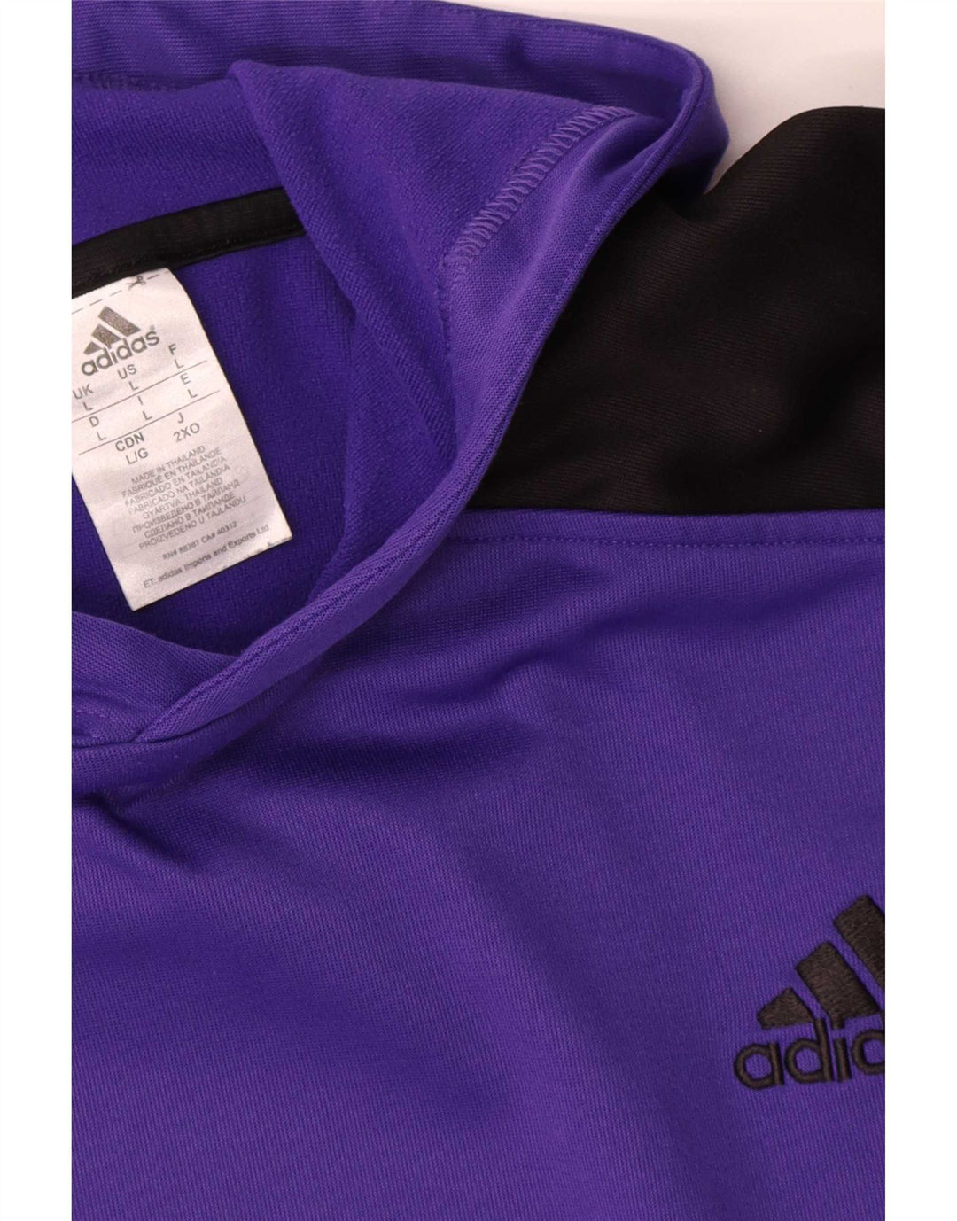 Felpa con cappuccio da uomo Adidas Large viola color block in poliestere