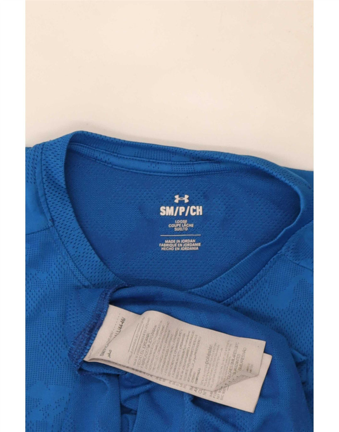 Maglietta da uomo Under Armour Top Small in poliestere mimetico blu