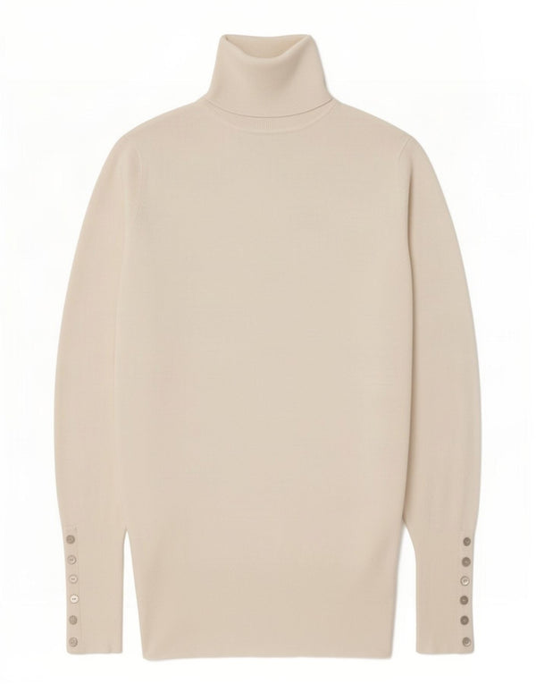 Maglione maglione a collo alto da donna Zara UK 16 grande rayon bianco