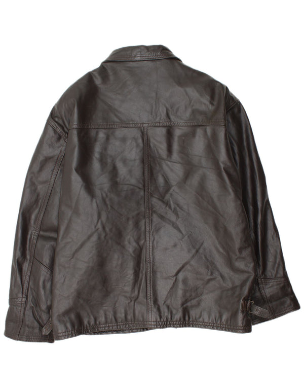 Giacca in pelle da uomo Maestro Artieiano UK 44 2XL Pelle marrone