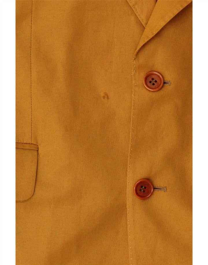 Abito vintage da uomo a 2 bottoni e 2 pezzi IT 48 medio W32 L32 in cotone giallo