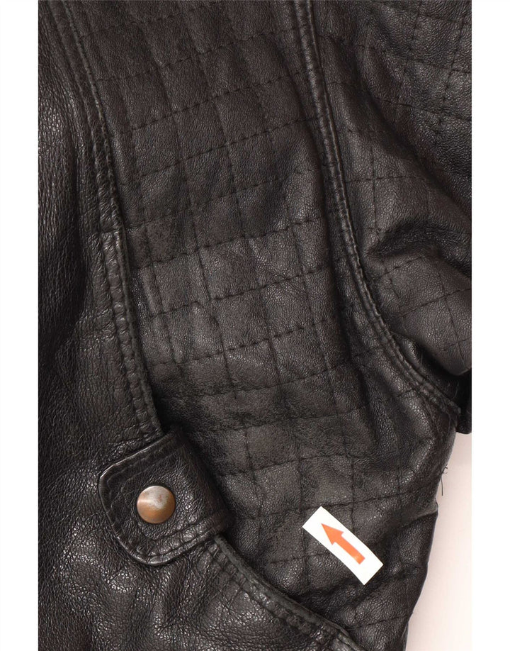 Giacca in pelle vintage da uomo IT 52 XL Nera