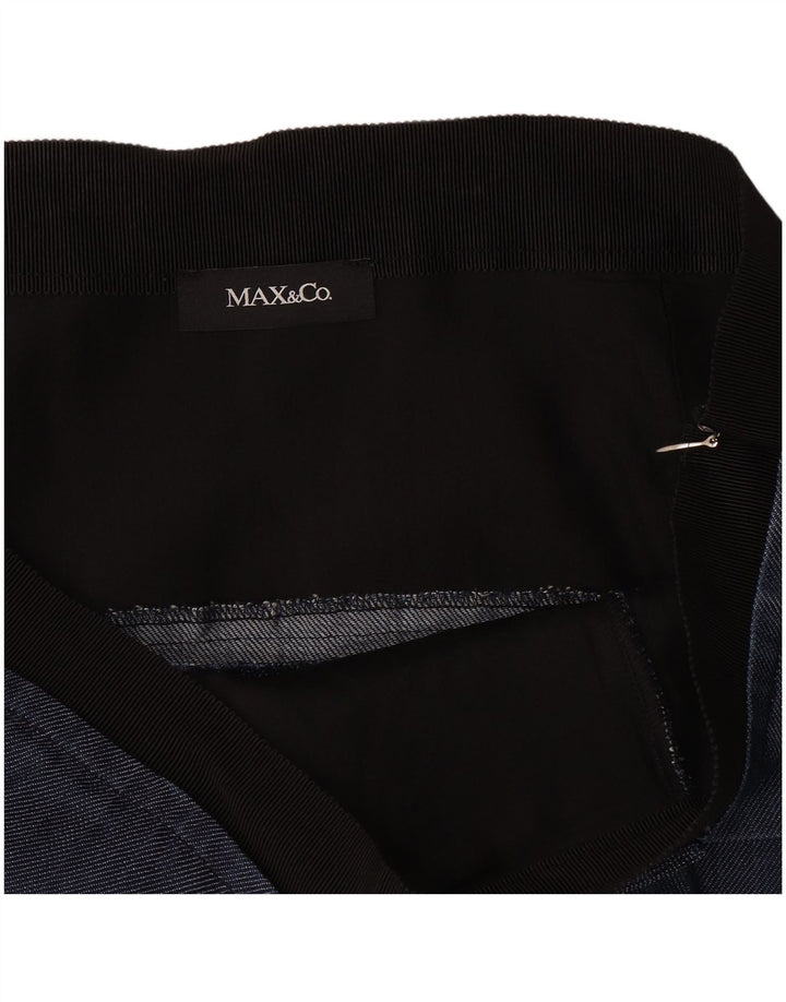 Max&Co. Gonna peplo da donna grande W32 in viscosa blu navy