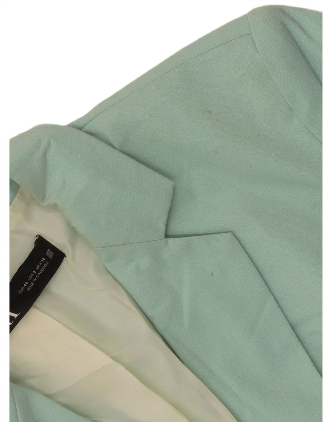 Giacca blazer a 1 bottone da donna Zara EU 40 poliestere verde medio