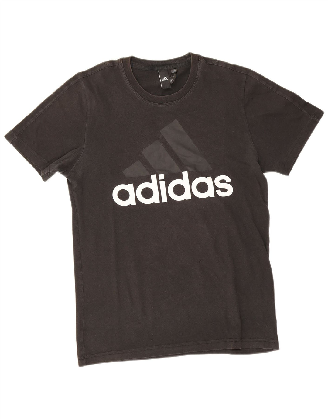 T-shirt grafica da uomo Adidas Top piccola in cotone nero