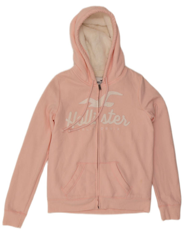 Maglione con cappuccio oversize con grafica da donna HOLLISTER UK 6 XS cotone rosa