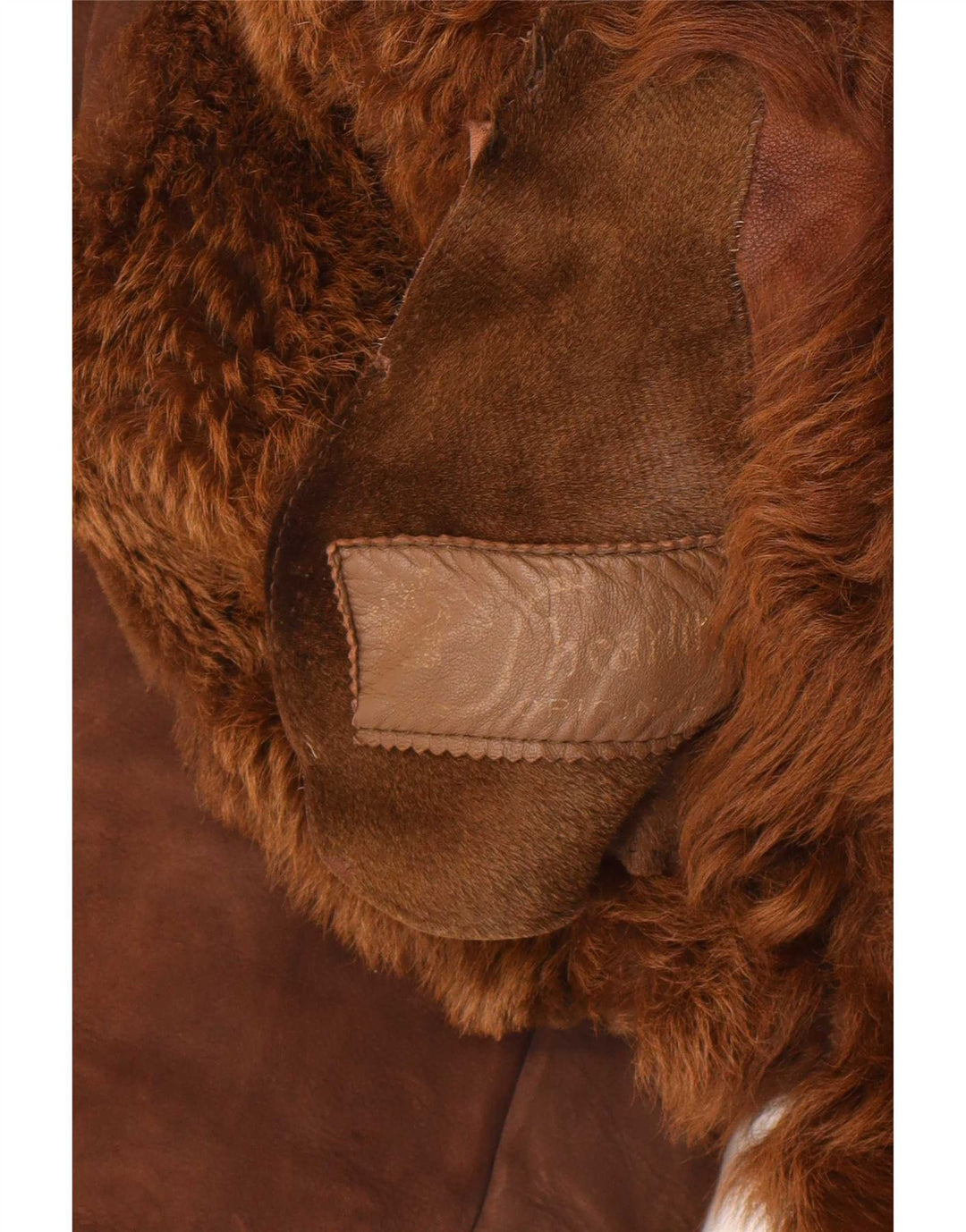Cappotto in shearling vintage da donna UK 14 Marrone medio