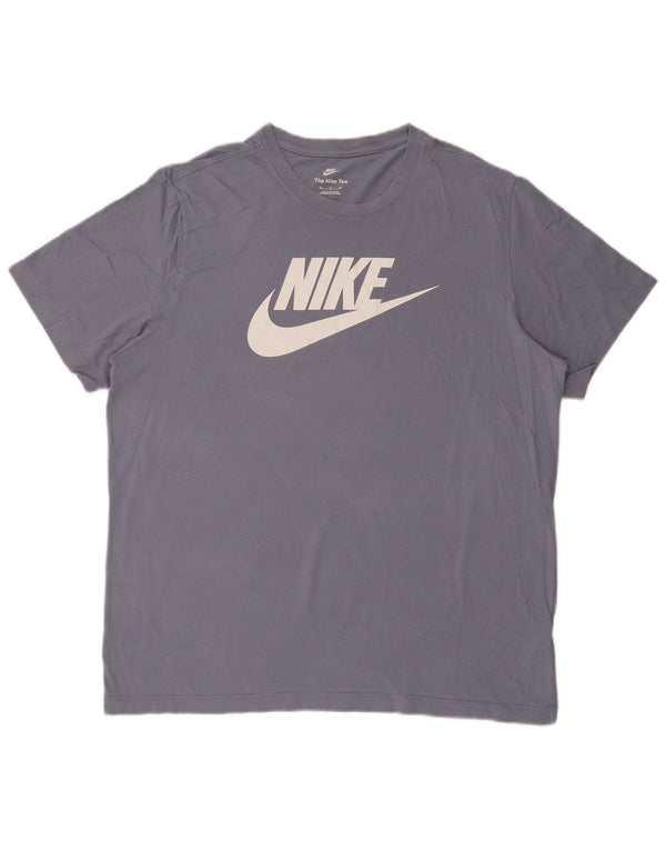 T-shirt grafica da uomo Nike Top XL in cotone blu
