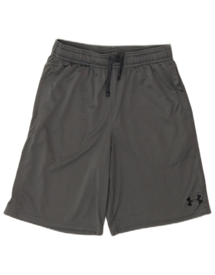 Pantaloncini sportivi Under Armour da ragazzo Heat Gear 9-10 anni grigio medio