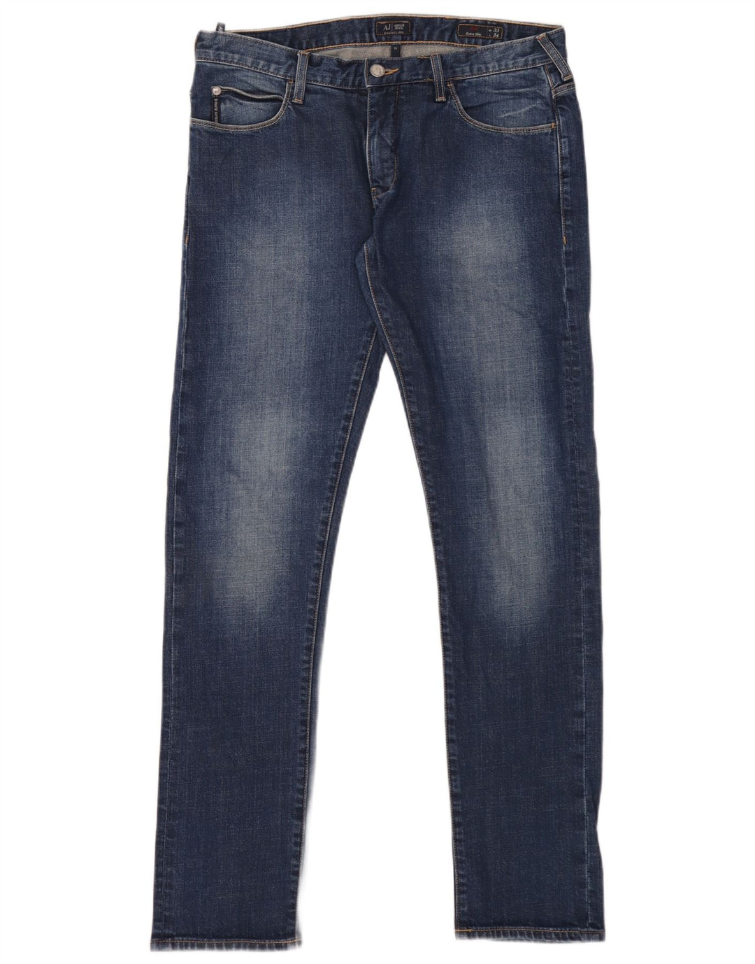 Jeans slim da donna Armani J10 W33 L34 cotone blu