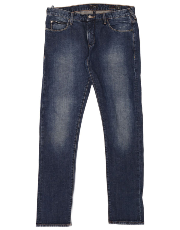 Armani Womens J10 Slim Jeans W33 L34 Blue Cotton