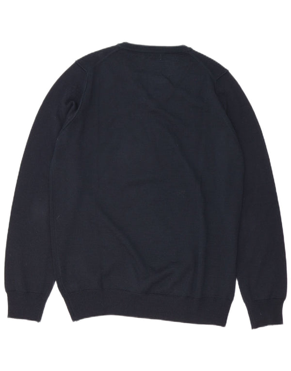 Maglione da uomo con scollo a V Rifle piccolo in acrilico blu navy