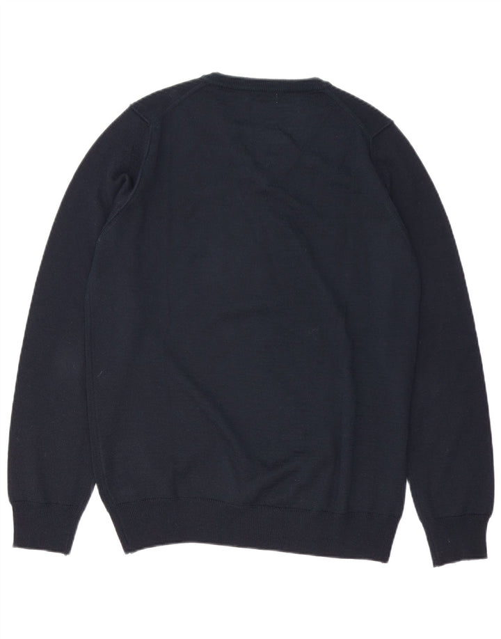 Maglione da uomo con scollo a V Rifle piccolo in acrilico blu navy