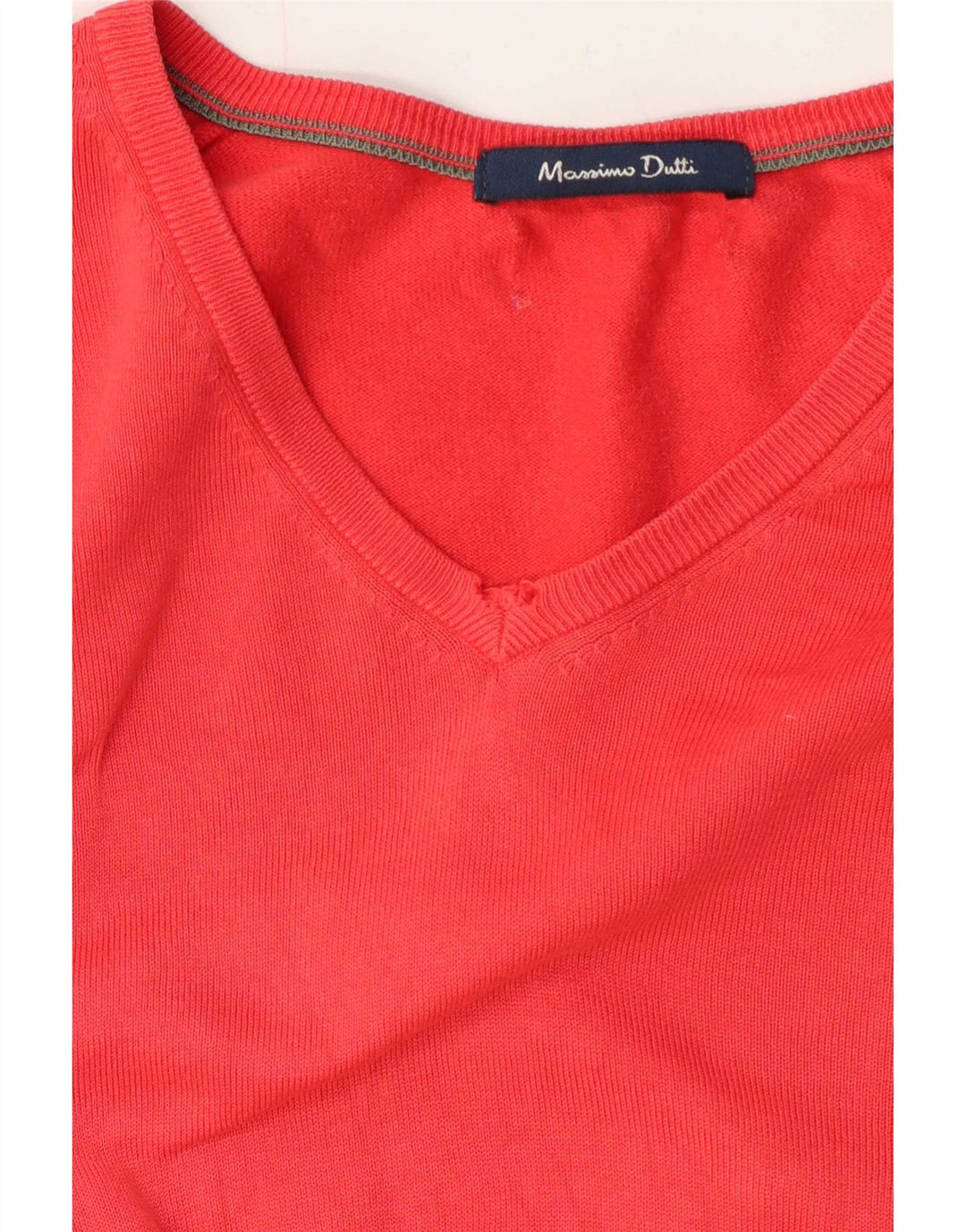 Massimo Dutti Maglione da uomo con scollo a V grande rosso
