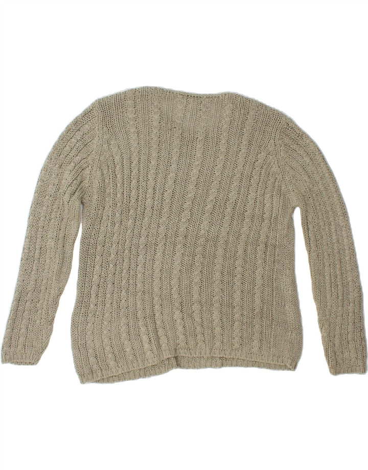 L.L.BEAN Womens Boat Neck Jumper Sweater UK 14 Medium Grey Acrylic Vintage L.L.Bean and Second-Hand L.L.Bean from Messina Hembry 