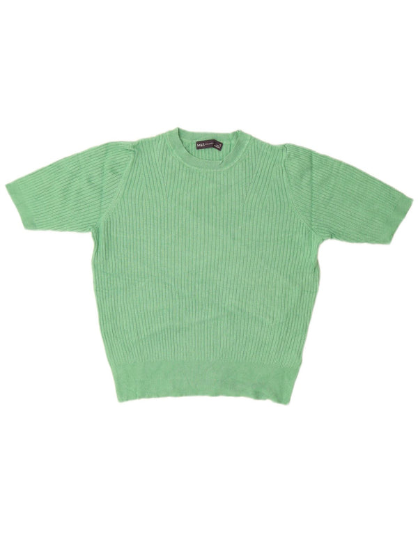 MARKS & SPENCER Maglione girocollo da donna UK 12 Verde medio