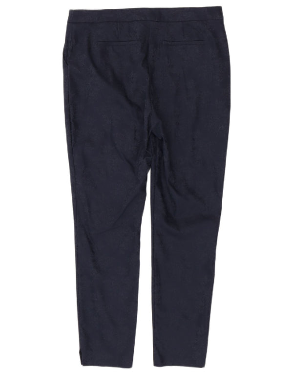 MONSOON Pantaloni chino slim da donna UK 14 Large W34 L29 Blu navy floreale