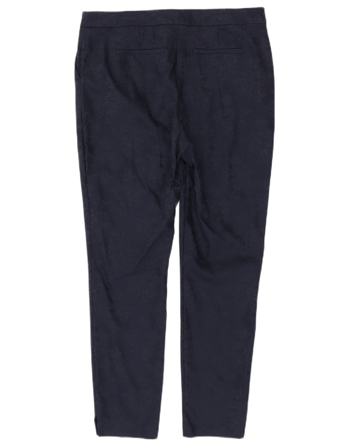 MONSOON Pantaloni chino slim da donna UK 14 Large W34 L29 Blu navy floreale