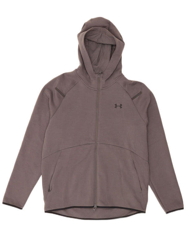 Felpa con cappuccio e zip da uomo Under Armour grande poliestere grigio