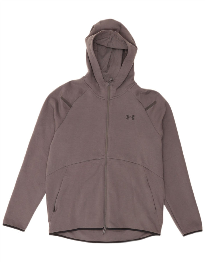 Felpa con cappuccio e zip da uomo Under Armour grande poliestere grigio