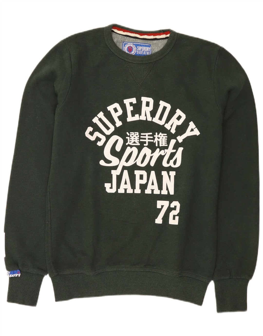 Felpa grafica da uomo Superdry Maglione in cotone verde medio