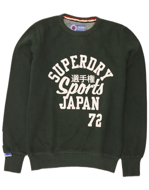 Felpa grafica da uomo Superdry Maglione in cotone verde medio