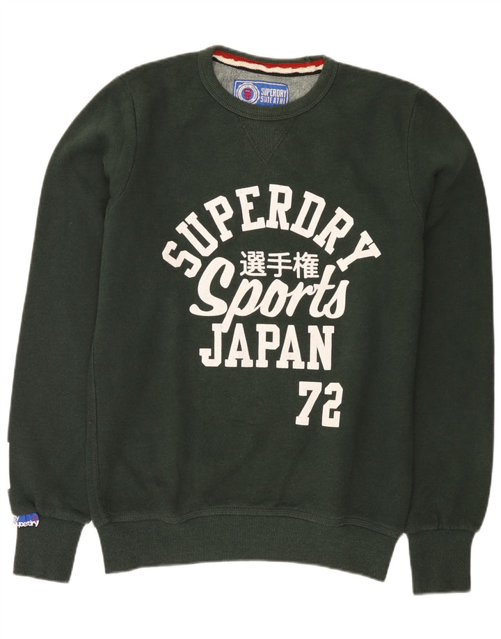 Felpa grafica da uomo Superdry Maglione in cotone verde medio
