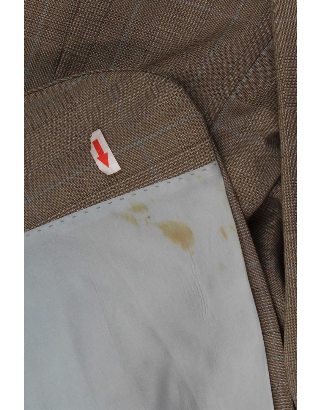 Giacca blazer da uomo a 2 bottoni Hugo Boss EU 48 lana vergine scozzese marrone medio