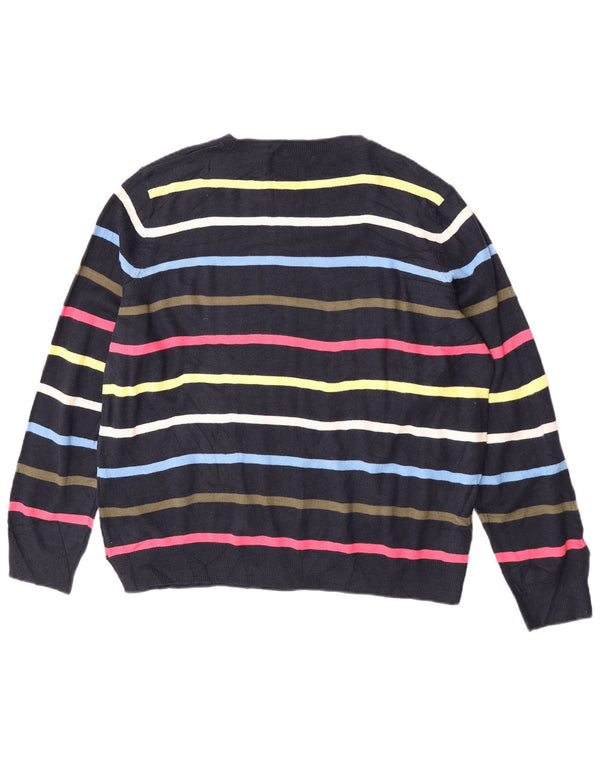 Maglione maglione con scollo a barca da donna Marks & Spencer UK 20 2XL Blu navy a righe