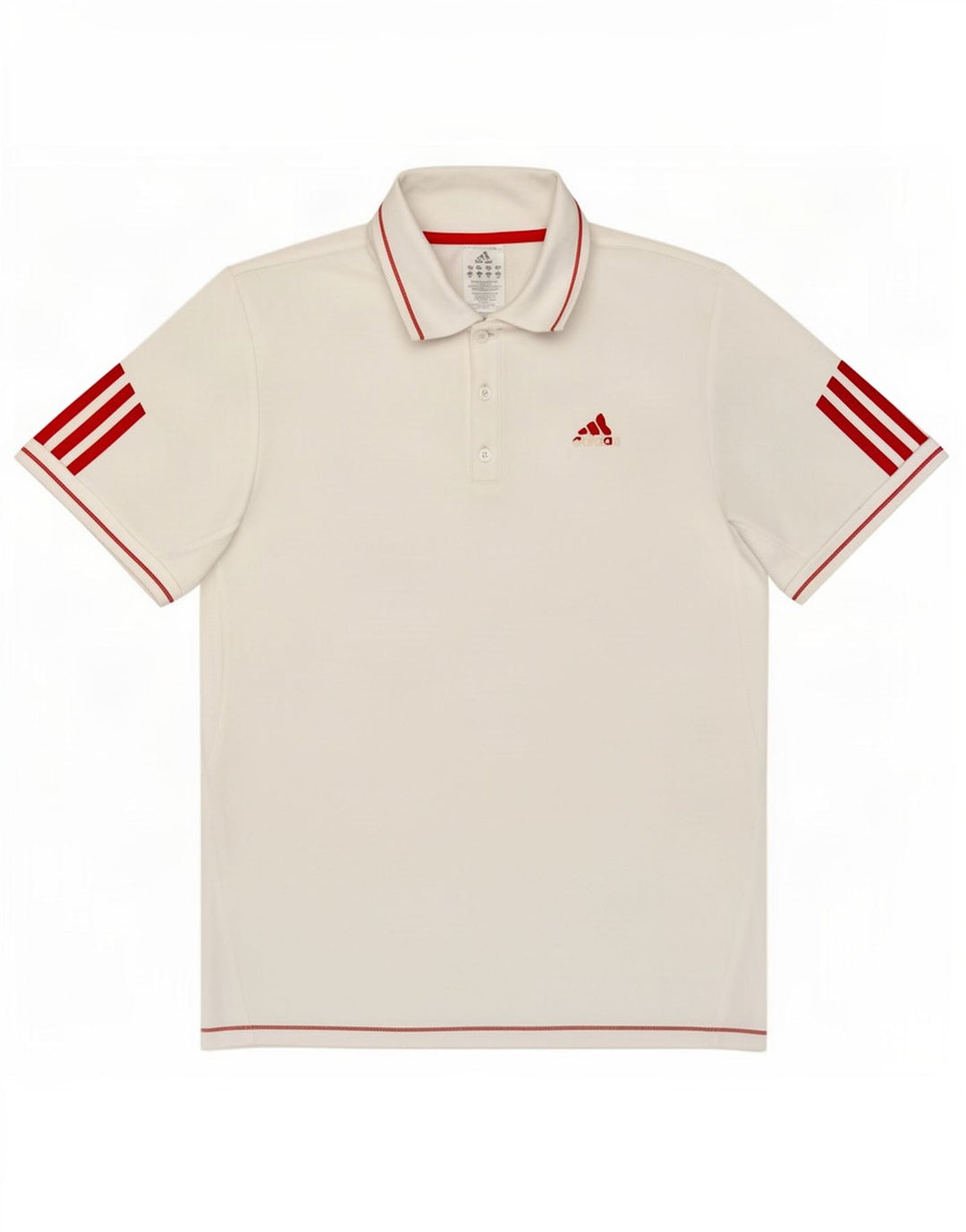 Polo Adidas da uomo in poliestere bianco medio