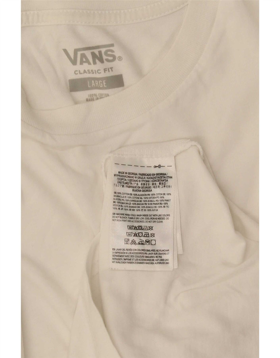 Top Vans da uomo con vestibilità classica, manica lunga, grande, cotone bianco