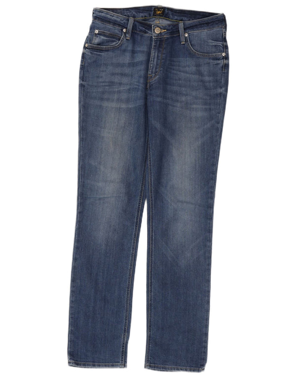 Lee Jeans dritti Marion da donna UK 14 Medio W30 L33 Blu Cotone